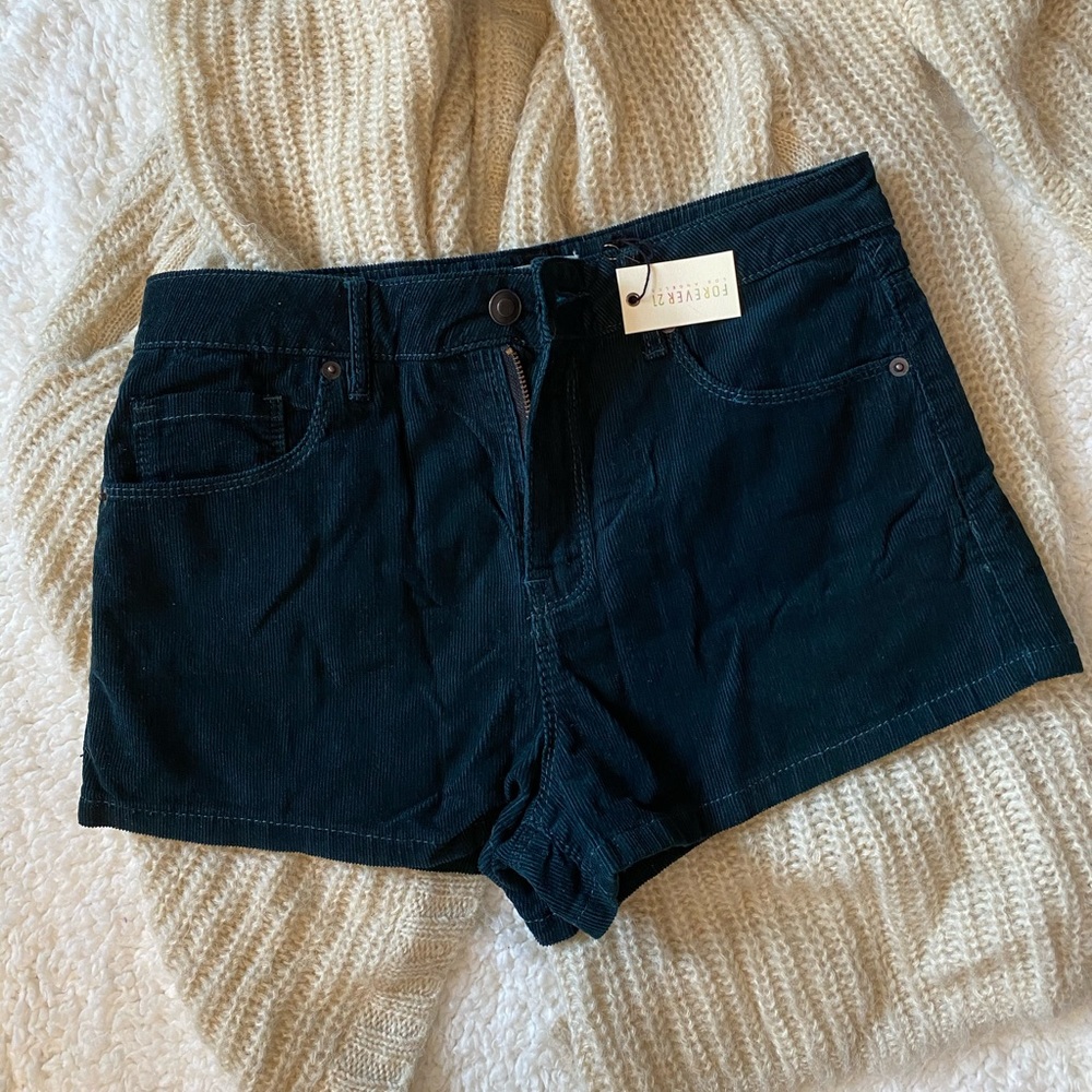 F21 high waisted corduroy shorts